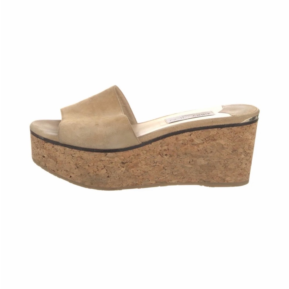Jimmy Choo Stack Wedge  Platform Slide Sandals Sz 10